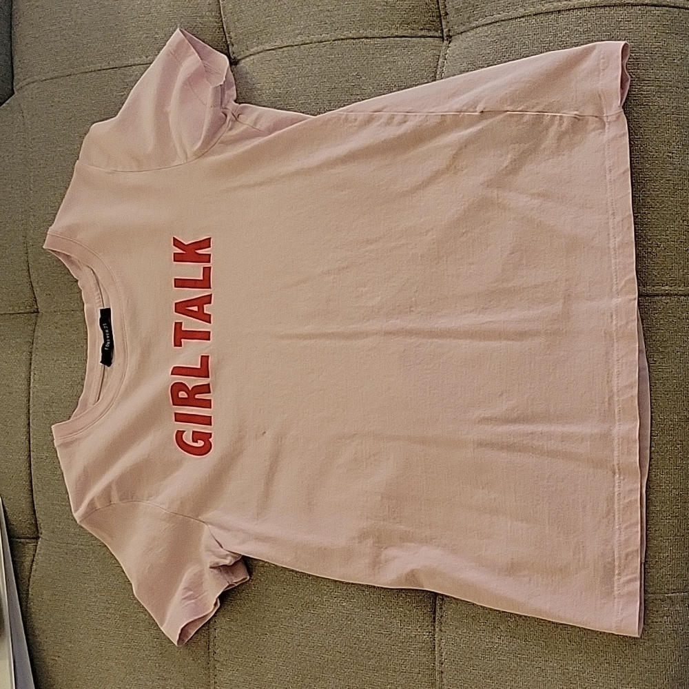 Forever 21 Tshirt size Small. Pink with Red writing
